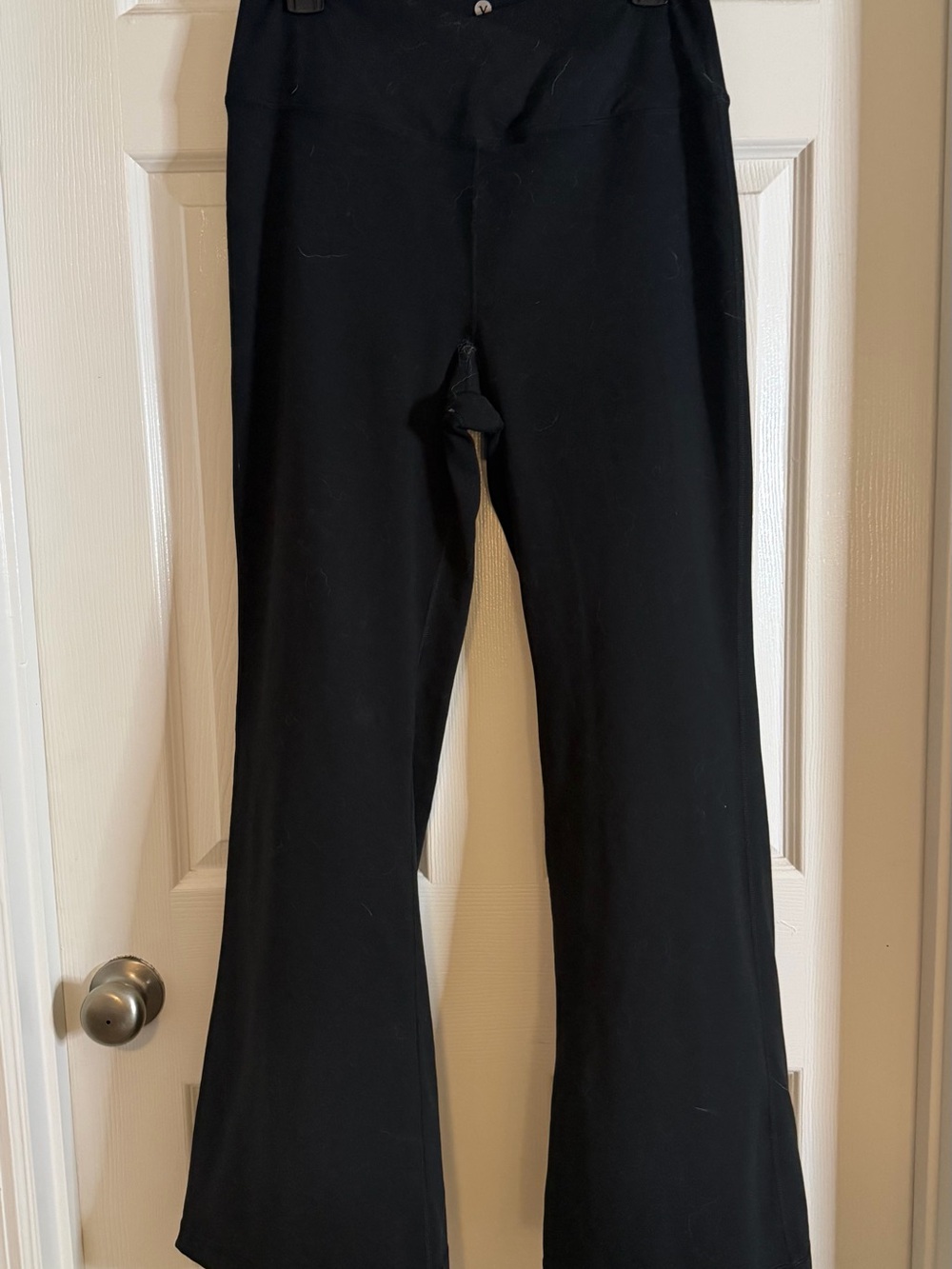 Velocity Black Flared Leggings with Wide Waistband